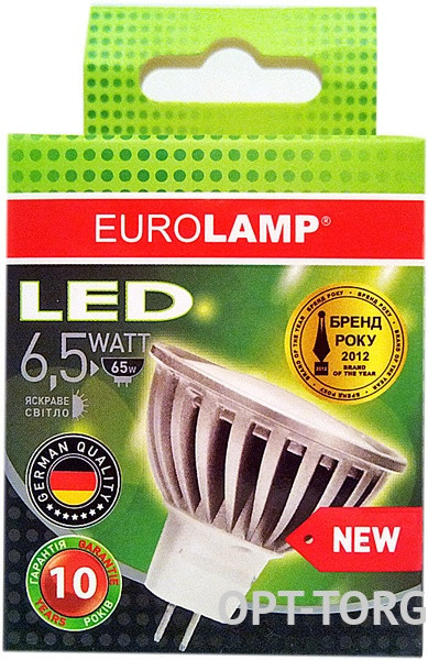 EUROLAMP Світлодіодна лампа EUROLAMP LED MR16/ GU5.3/ 6,5W/ 3000K/ 220V, фото 1
