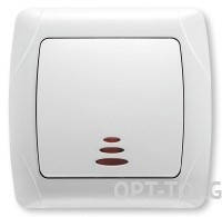 VIKO VI-KO CARMEN біл Вимикач 1-й з підсв. (12/120)