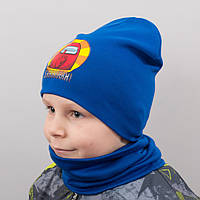 Детская шапка с хомутом КАНТА SHHH размер 48-52 синий (OC-598) OM, код: 6489572