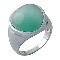 Серебряное кольцо SilverBreeze с кошачим глазом 18 размер (1974490) PS, код: 2454992
