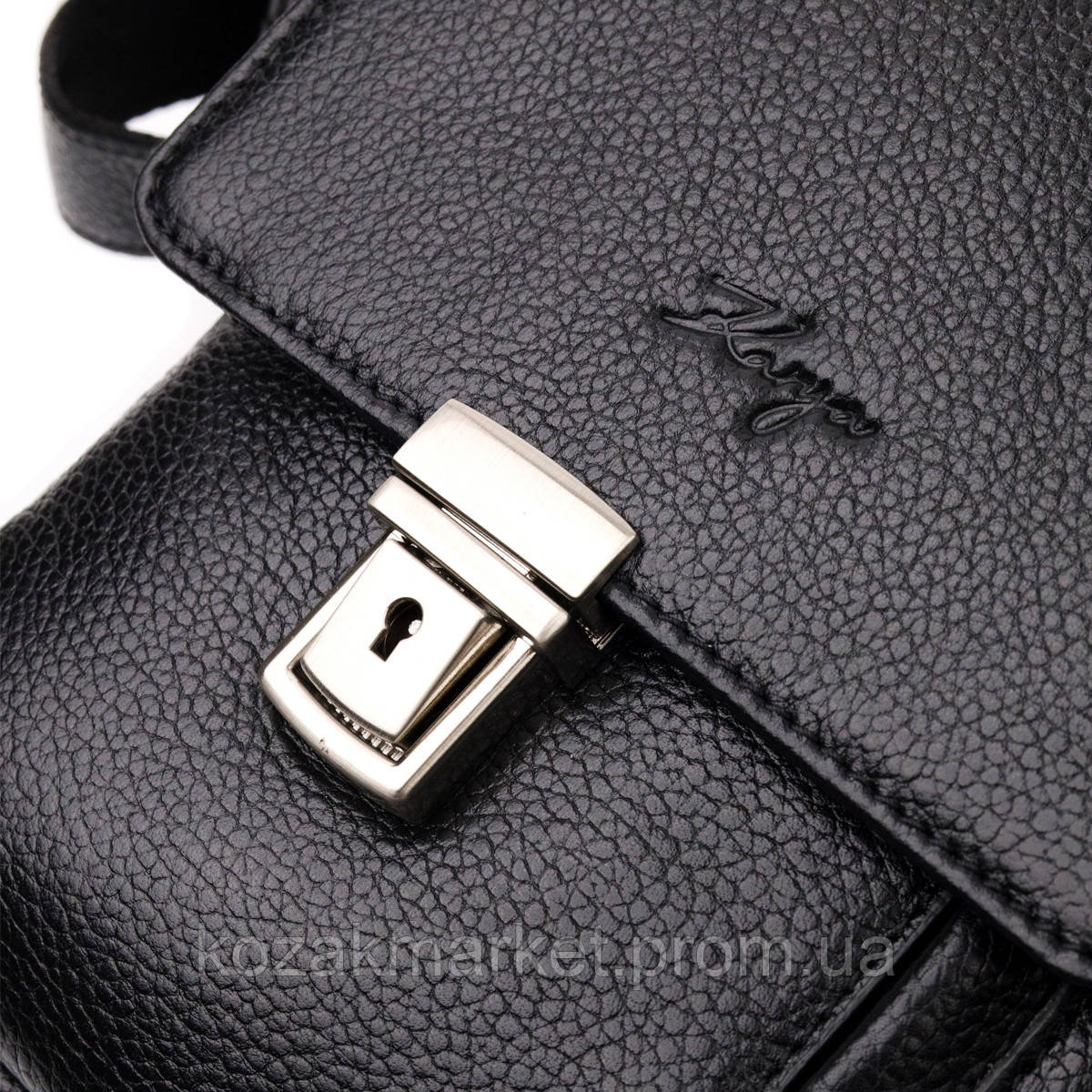 Сумка-портфель на плечо KARYA 20904 кожаная Черный KT, код: 7673994 - фото 6 - id-p1953340362