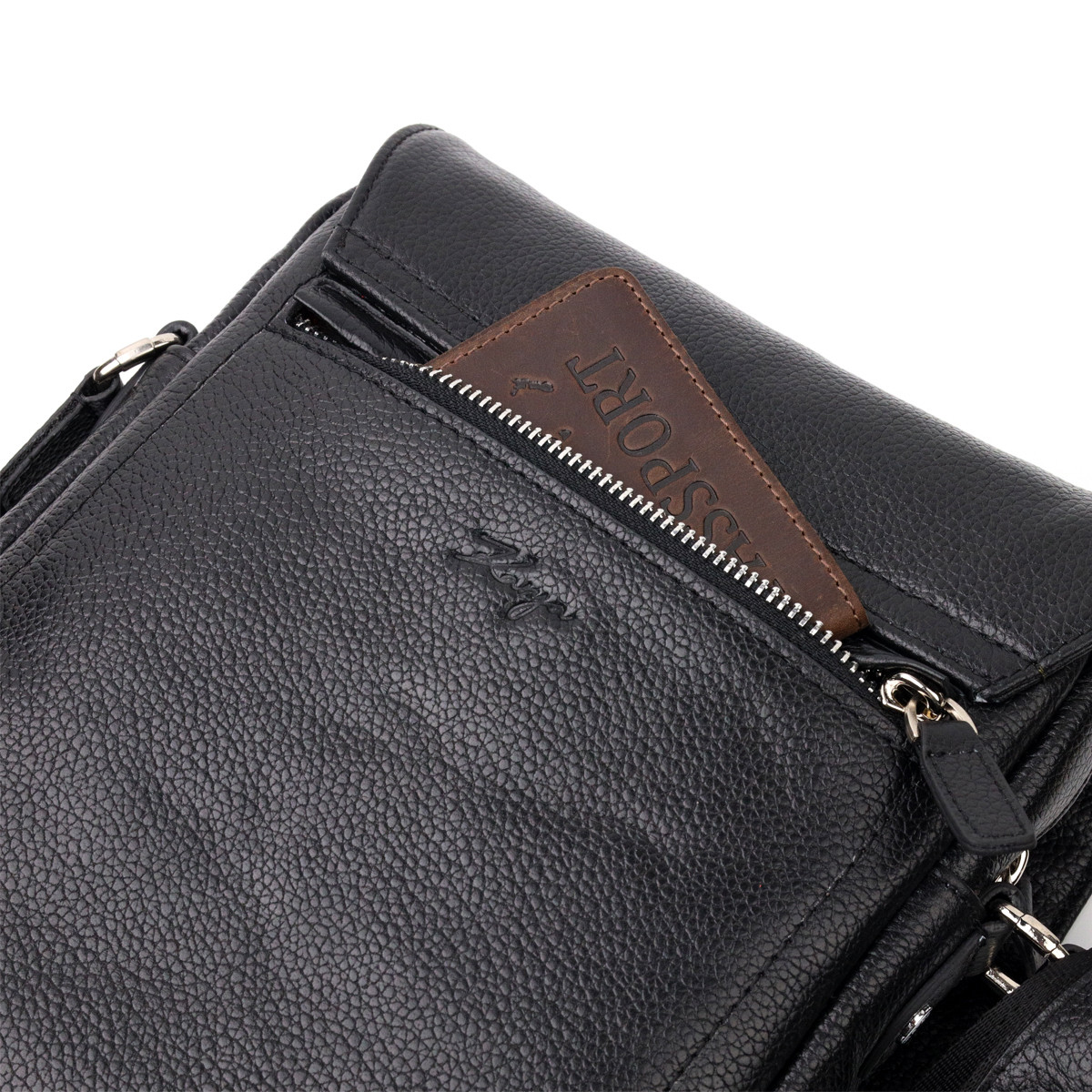 Сумка-портфель на плечо KARYA 20904 кожаная Черный KT, код: 7673994 - фото 7 - id-p1953340362