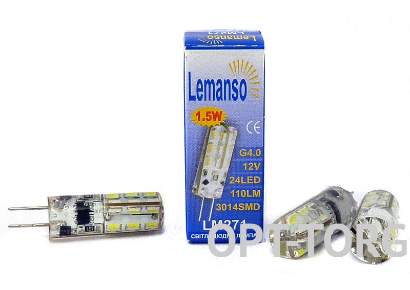 Lemanso Світлодіодна лампа Lemanso G4 1.5 W 24 LED 110 LM 2700 K 3014SMD/LM271, фото 1