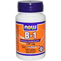 Тиамин NOW Foods Vitamin B-1 Thiamine 100 mg 100 Tabs TE, код: 7595061