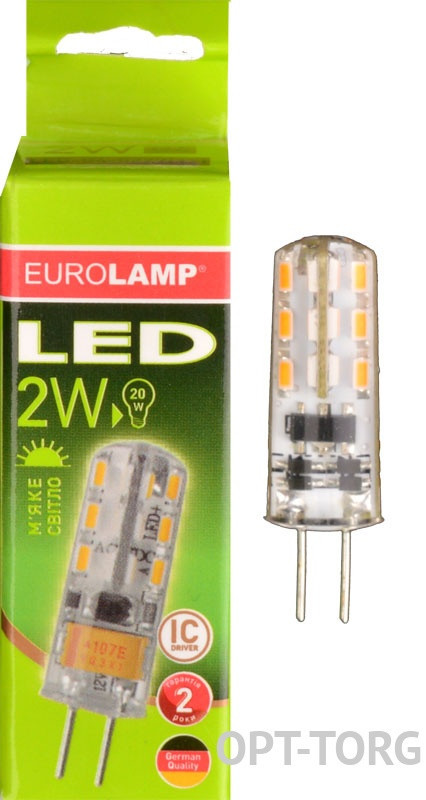 EUROLAMP Світлодіодна лампа EUROLAMP LED капсульна G4 2 W G4 3000 K 12 V (20), фото 1