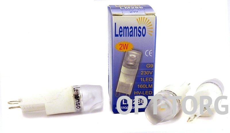 Lemanso Світлодіодна лампа Lemanso G9 2 W 1LED 160 LM 2700 K 230 V / LM286, фото 1