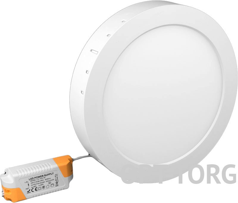 Delta-Electric DE LED Світильник світлодіодний _6W 4000K круглий накладний пластик.корпус, фото 1