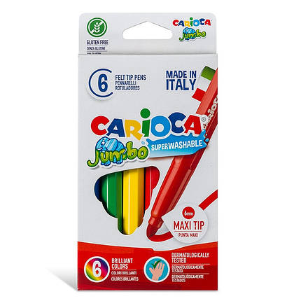 Фломастери для малювання Carioca Jumbo 40568 6 кольорів ID 4620443, фото 1