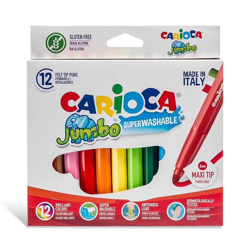 Фломастери для малювання Carioca Jumbo 40569 12 кольорів ID 4620444