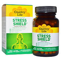 Антистресовий енергетичний комплекс, Stress Shield, Country Life, 60 гелевих капсул SC, код: 7689752