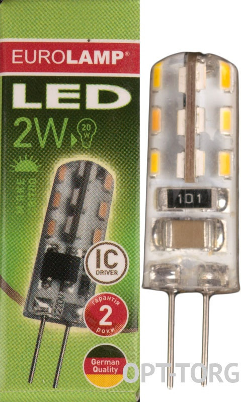 EUROLAMP Світлодіодна лампа EUROLAMP LED капсульна G4 2 W G4 3000 K 220 V (20), фото 1