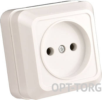 Титан Розетка Титан б/з накладна біла