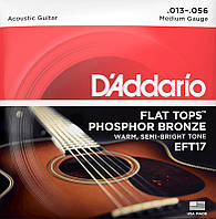 Струны для акустической гитары D'Addario EFT17 Phosphor Bronze Flat Tops Medium Acoustic Guit SM, код: 2656744