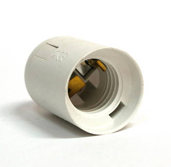 Патрон Е27 пластиковий/без різі/білий