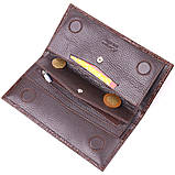Вертикальний гаманець із натуральної фактурної шкіри KARYA 21434 Коричневий SC, код: 8061475, фото 5