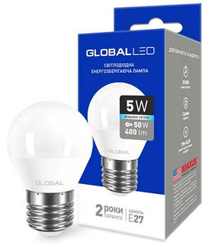 LED лампа GLOBAL G45 F 5W E27 AP 4100K