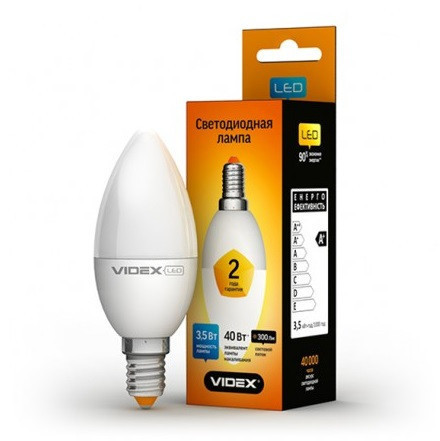 Світлодіодна лампа VIDEX C37 3.5 W E14 4100 K, фото 1