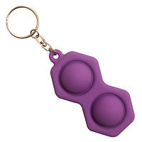 Игрушка антистресс Pop It Фиолетовый Брелок Шестигранный UM, код: 6691320