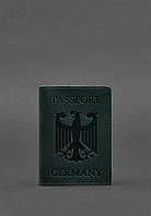 Кожаная обложка для паспорта с гербом Германии зеленая Crazy Horse BlankNote EM, код: 8131819