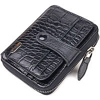 Женское портмоне из натуральной фактурной кожи CANPELLINI 21491 Черное PK, код: 8061524