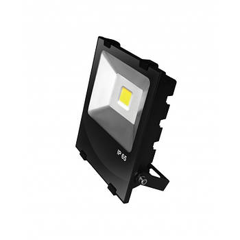 EUROELECTRIC LED COB Прожектор чорний із радіатором 50 W 6500 K modern