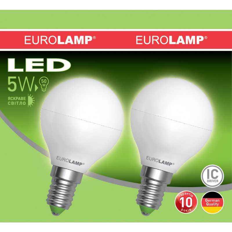Набор EUROLAMP LED Лампа ЕКО G45 5W E14 4000K акция "1+1", фото 1