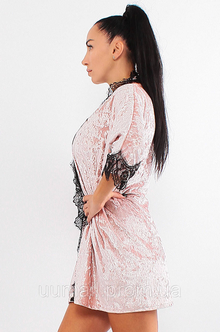 Комплект Валерия супер батал халат+пижама Ghazel 17111-122 88 Розовый халат Черный комплект 5 UM, код: 7357924 - фото 2 - id-p1952363660