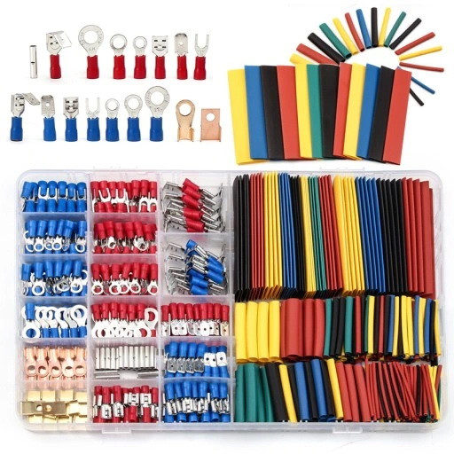 Наконечники ізольовані та термозбіжні трубки набір 678шт.,E6087, фото 1