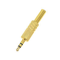 Штекер Lucom FreeEnd-Jack 3.5mm 3pin M конектор під пайку StereoGold золотистий (62.09.8108) IX, код: 7455167