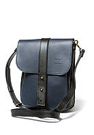 Мужская кожаная сумка Mini Bag сине-черная The Wings EM, код: 8104505