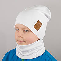 Детская шапка с хомутом КАНТА Лапка размер 52-56 белый (OC-559) FG, код: 6489556