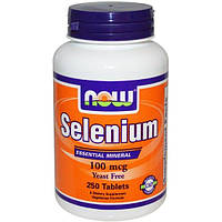 Комплекс Селен і Молібден NOW Foods Selenium 100 mcg 250 Tabs EJ, код: 7518557