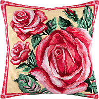 Набір для вишивання декоративної подушки Чарівниця Троянда 40×40 см V-11 EV, код: 7242967