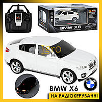 Машинка на радиоуправлении BMW X6, детская игрушечная машина БМВ Х6 на пульте управления белая 866-2802