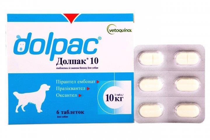 Долпак-10 Dolpac-10 таблетки від глистів для собак, 6 таблеток, фото 1