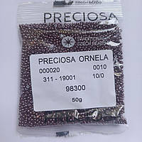 Бисер чешский Preciosa глазированный коричнево-красный 50г 10/0 98300
