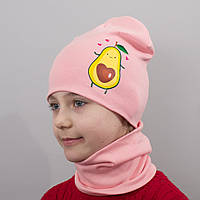 Детская шапка с хомутом КАНТА Авокадо размер 48-52 розовый (OC-828) BB, код: 6484688