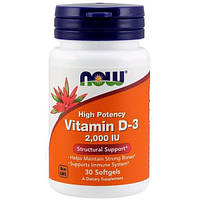 Витамин D NOW Foods Vitamin D-3 2,000 IU 30 Softgels GR, код: 7518642