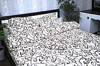 Комплект постельного белья Brettani Евро Вензеля на бежевом Бежевый N-4573-3-3 OM, код: 2721231