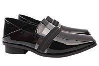 Туфлі жіночі з натуральної лакової шкіри на низькому ходу Чорні Brocoly 332-21DTC 38 PK, код: 7366189