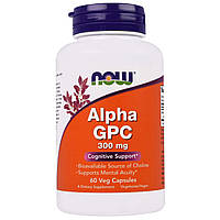 Альфа (Глицерофосфохолин) Alpha GPC Now Foods 300 мг 60 капсул OM, код: 7701386