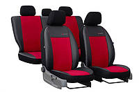 Авточехлы Seat Ibiza 2002-2008 POK-TER Exclusive екокожа с красной вставкой алькантары HR, код: 8144438