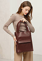 Кожаная женская сумка шоппер Бэтси с карманом бордовая Краст BlankNote GL, код: 8132209