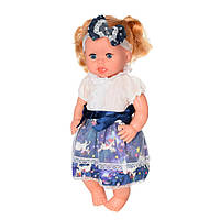 Детская кукла Яринка Bambi M 5603 на украинском языке Синее с белым платье EM, код: 7676601