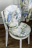Подушка на стілець кругла Блакитні Квіти, фото 4