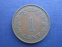 Монета 1 цент Мальта 1972 фауна дельфіни