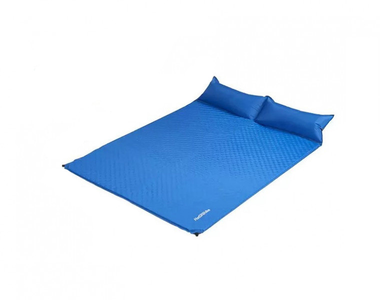 Килимок надувний двомісний з подушкою Naturehike 185*130 NH18Q010-D peacock blue