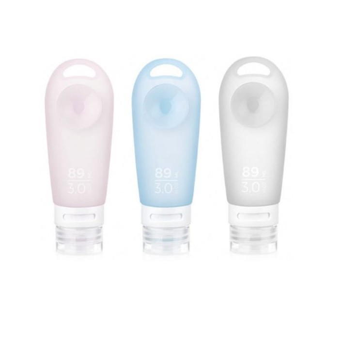 Дорожній набір cиліконових бутилок Naturehike 3шт 89 ml NH20LY012 pink/white/blue