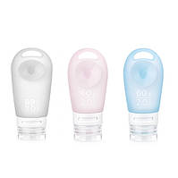 Дорожный набор силиконовых бутылок 3шт 60 ml NH20LY012 pink/white/blue