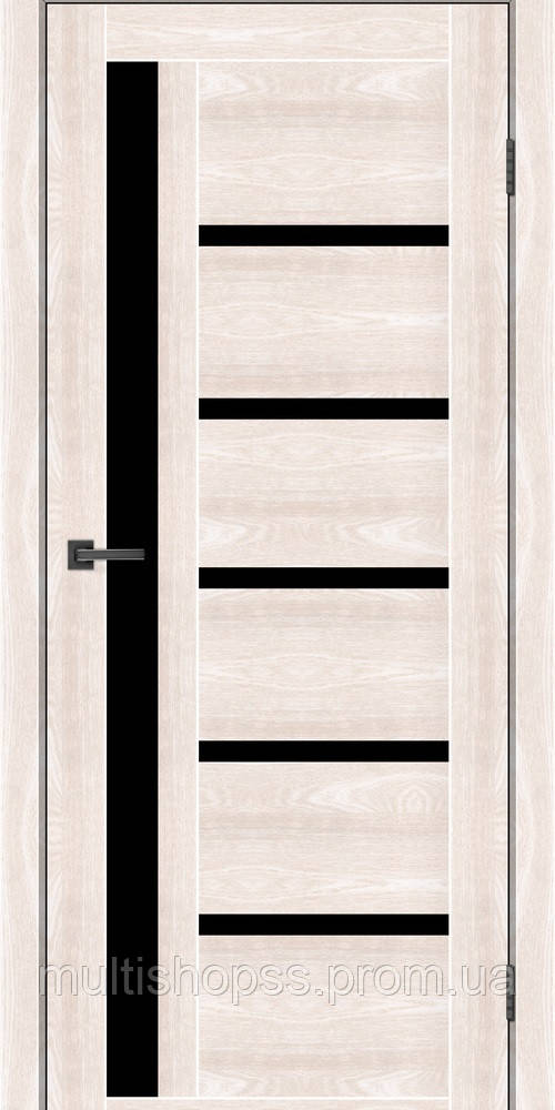 Дверне полотно MS Doors ORLEAN 90 см дуб шампань чорне скло MP, код: 7757643